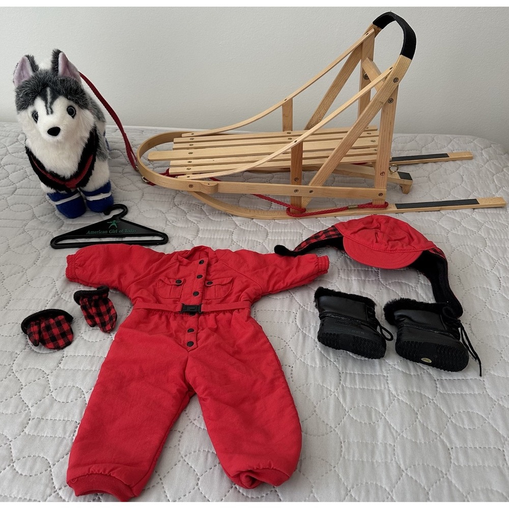 Dogsled Outfit Husky Dog Sled American Girl of Today Red Snowsuit Retired Set